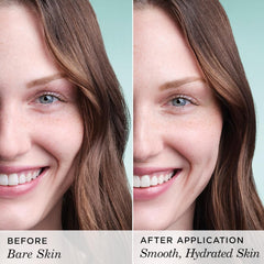 TATCHA cream being applied to cheek showing fast absorption and smooth finish