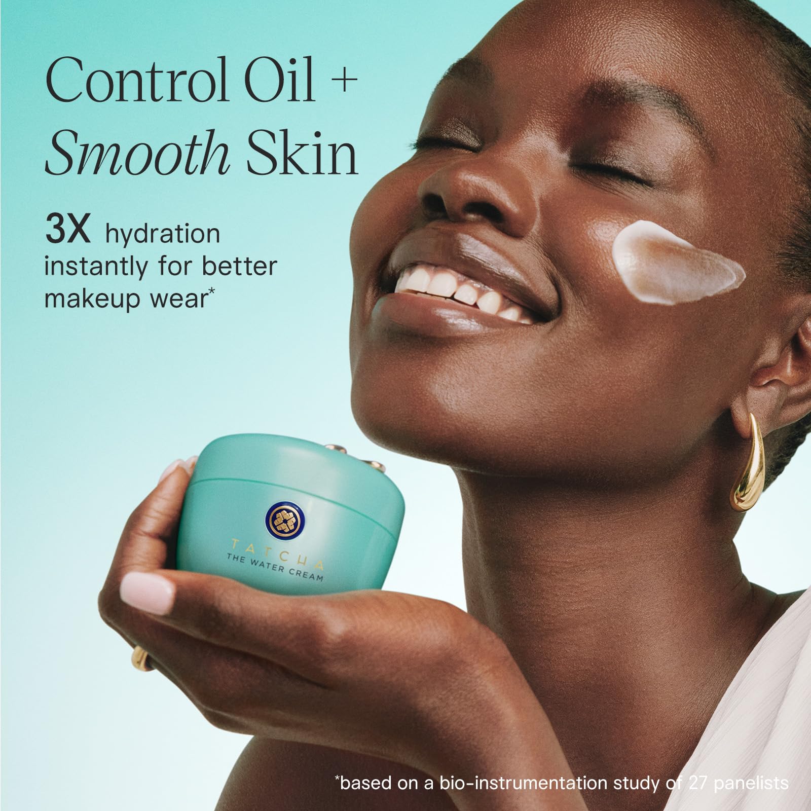 TATCHA ingredient collage of green tea rice algae highlighting nourishing benefits
