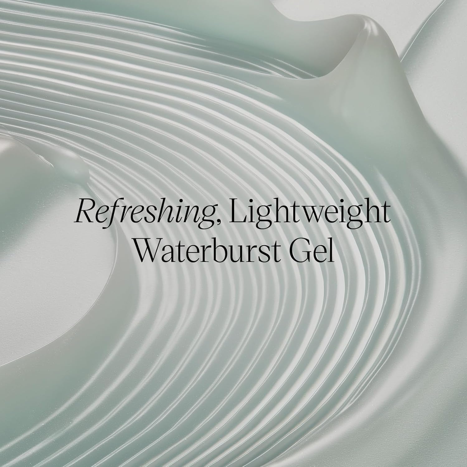 TATCHA open jar texture showing gel-cream and quick hydrating water-burst effect