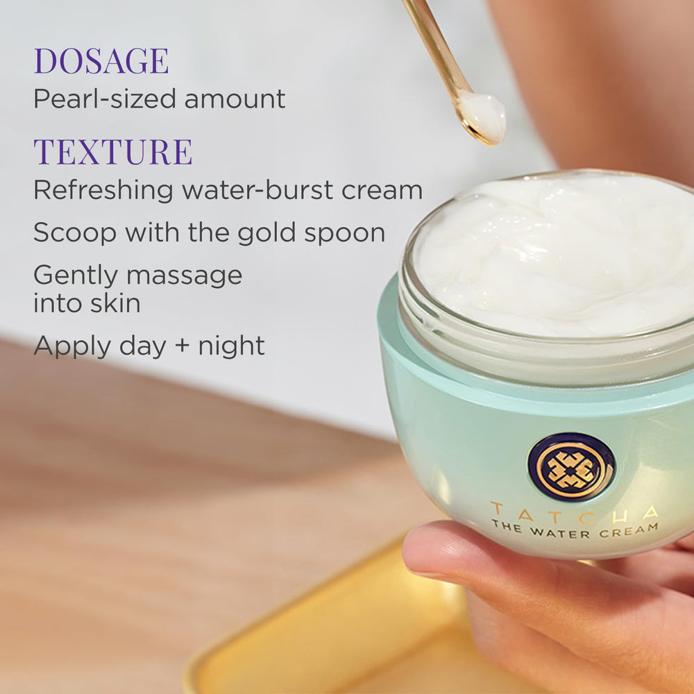 TATCHA jar on vanity styled with plants offering ritual and aesthetic benefit