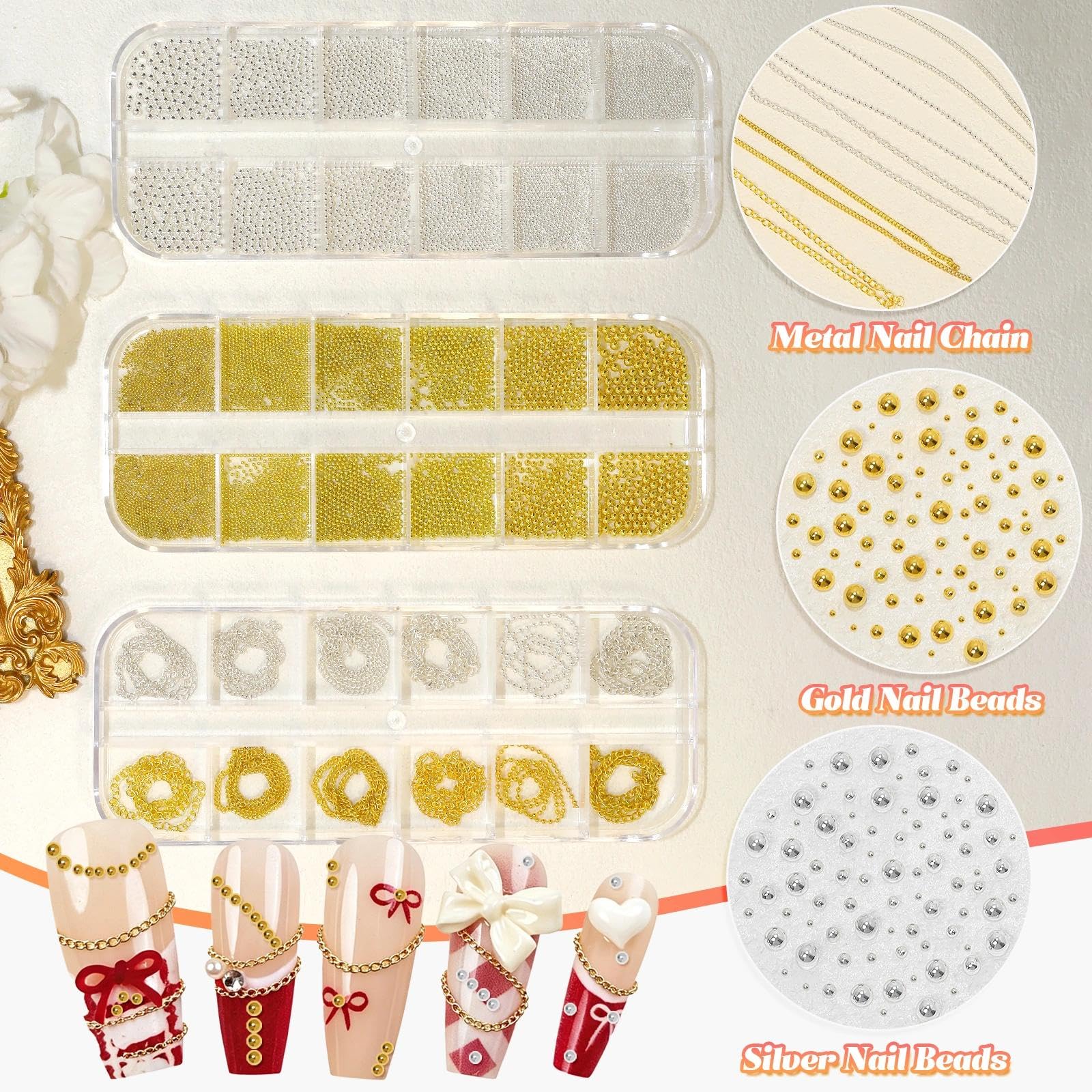 Tatiwoo open boxes with compartments, organized beads reduce spills