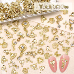 Tatiwoo applied charms on acrylic nail demonstrating glam effect