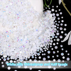 Tatiwoo close-up of white flatback pearls showing glossy texture and consistent sizing
