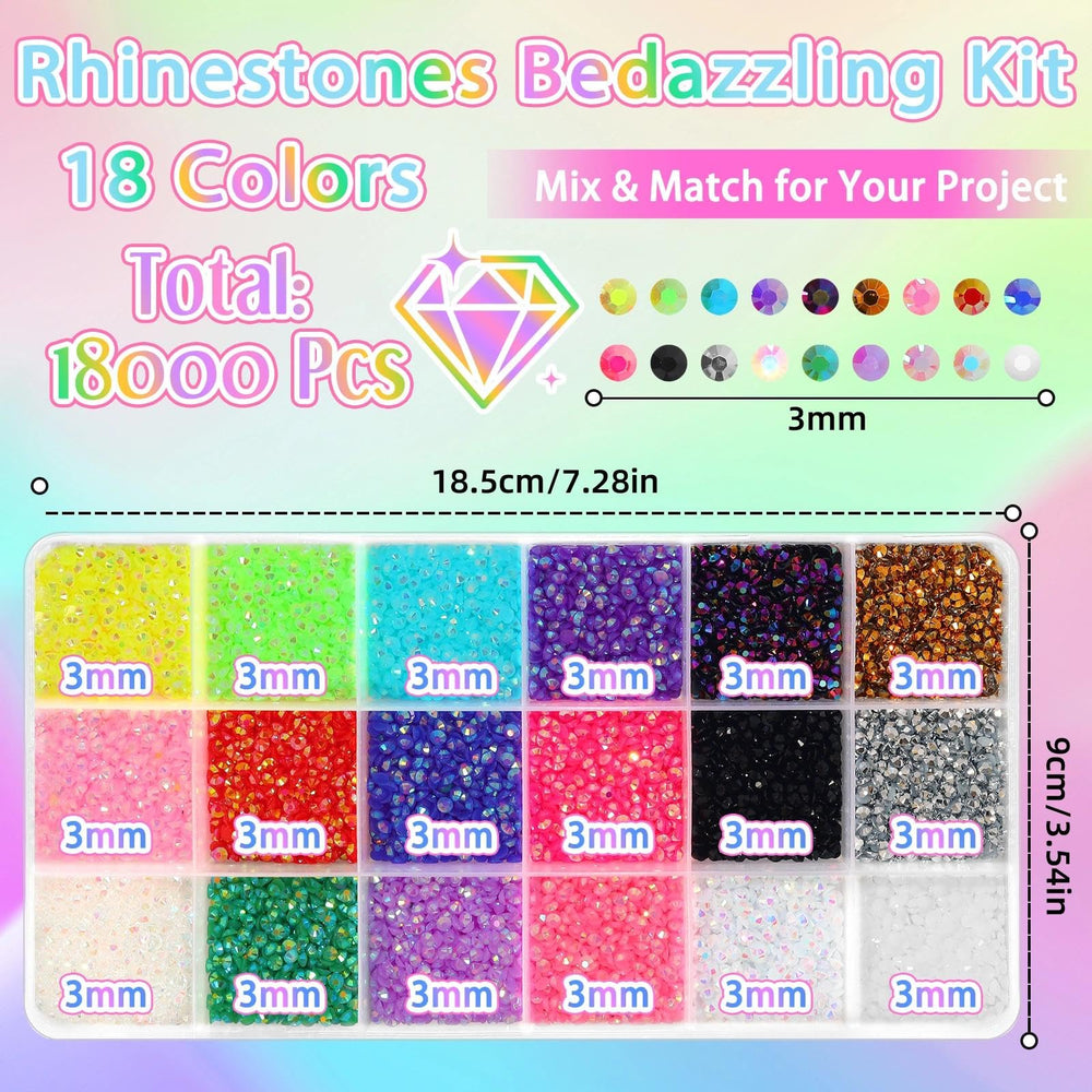 Tatiwoo close-up of 3mm jelly resin rhinestones highlighting translucent shimmer and sparkle