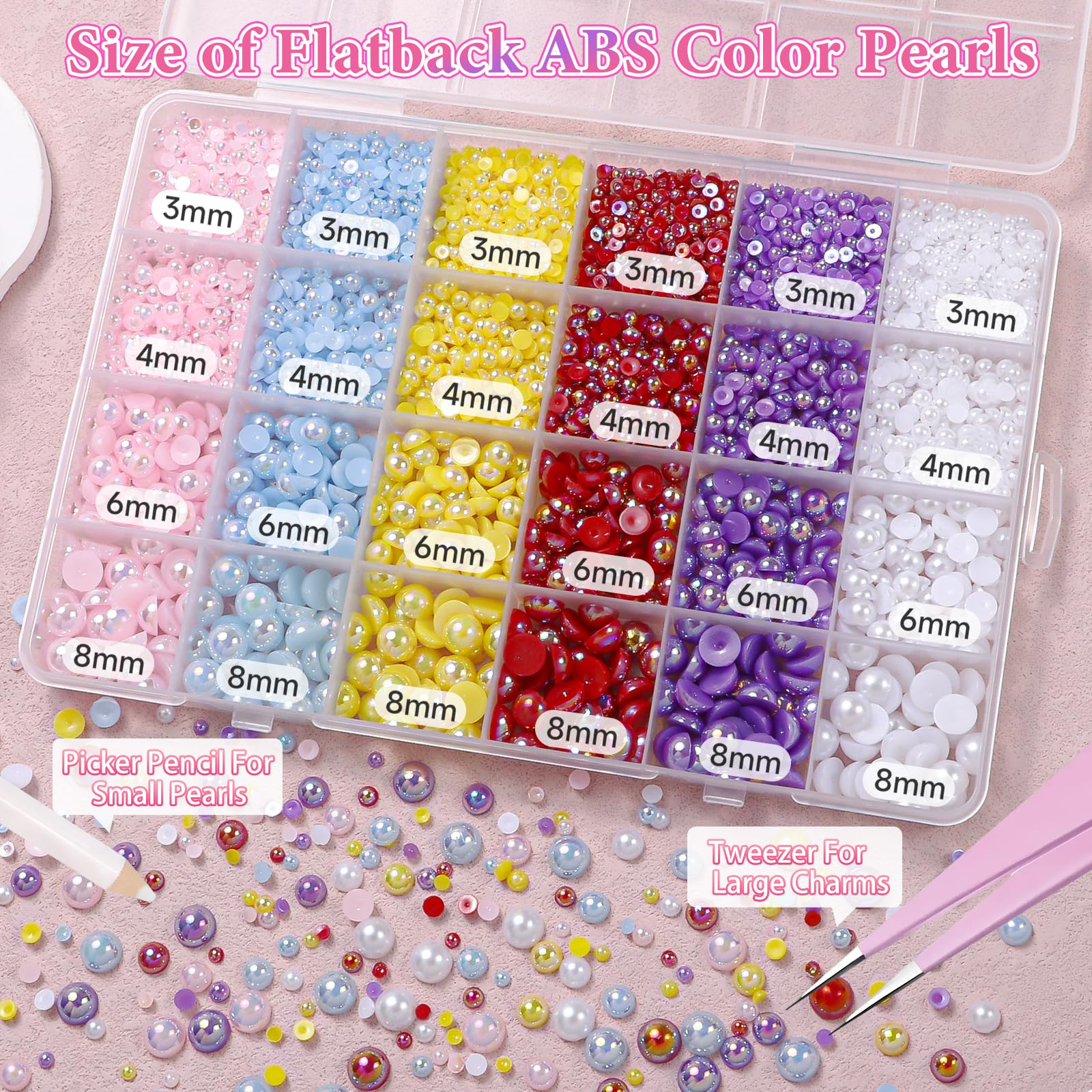 Tatiwoo close-up of mixed-color pearls displaying vibrant hues and glossy finish