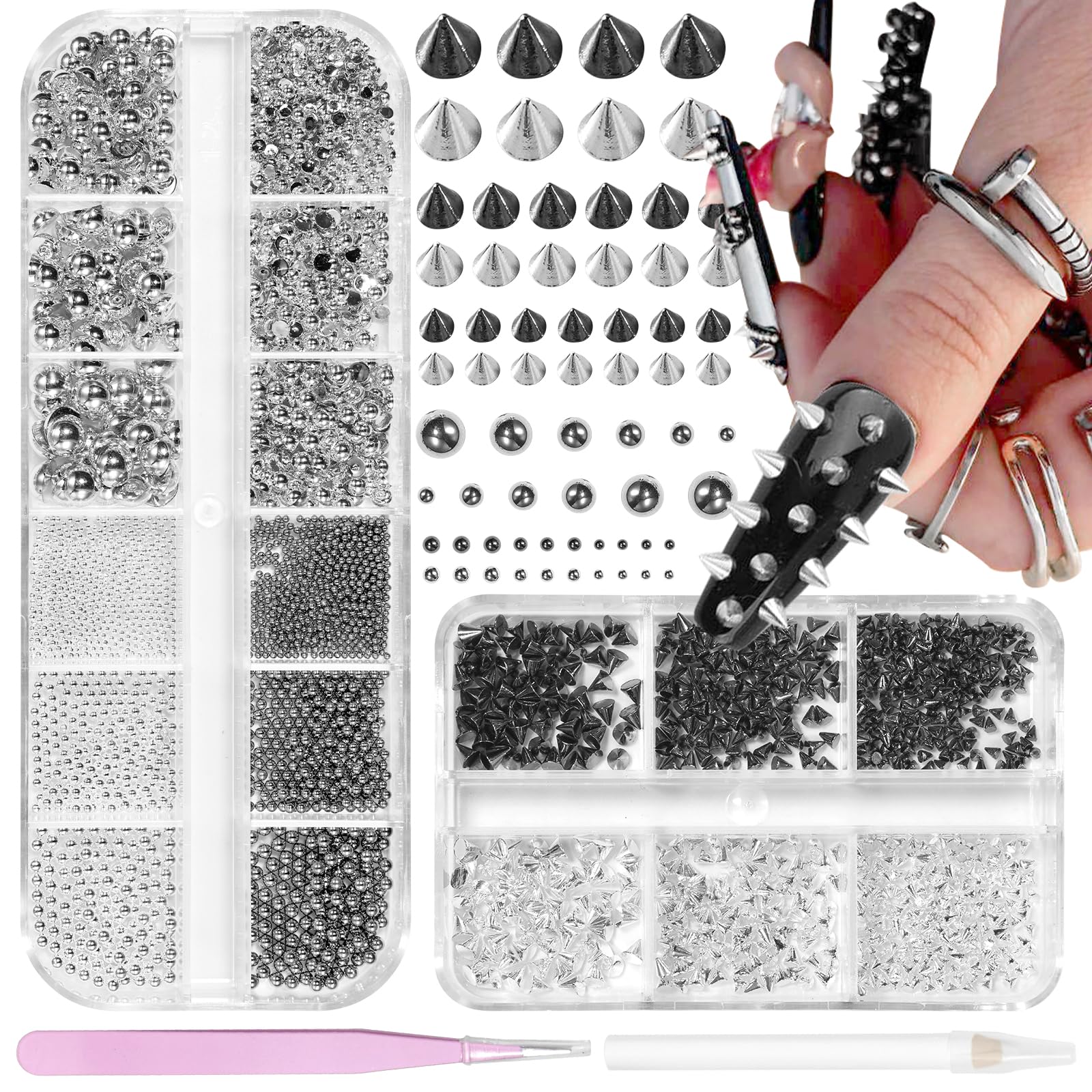 Tatiwoo front box layout showing mixed spikes and pearls, clear organization and variety