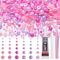 Tatiwoo front package of mixed pink purple pearls showing contents and convenience