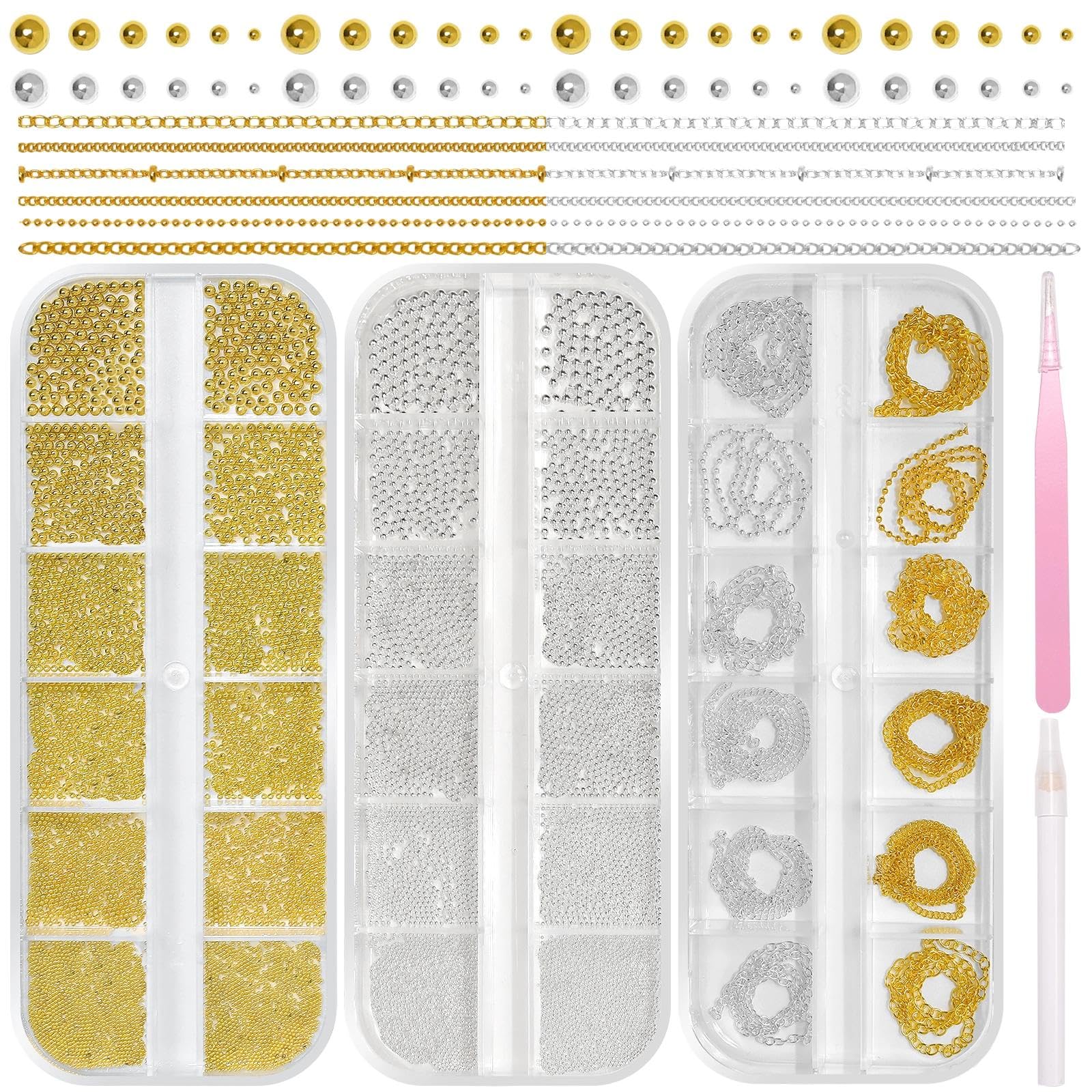 Tatiwoo front packaging showing three bead boxes and chains, convenient storage