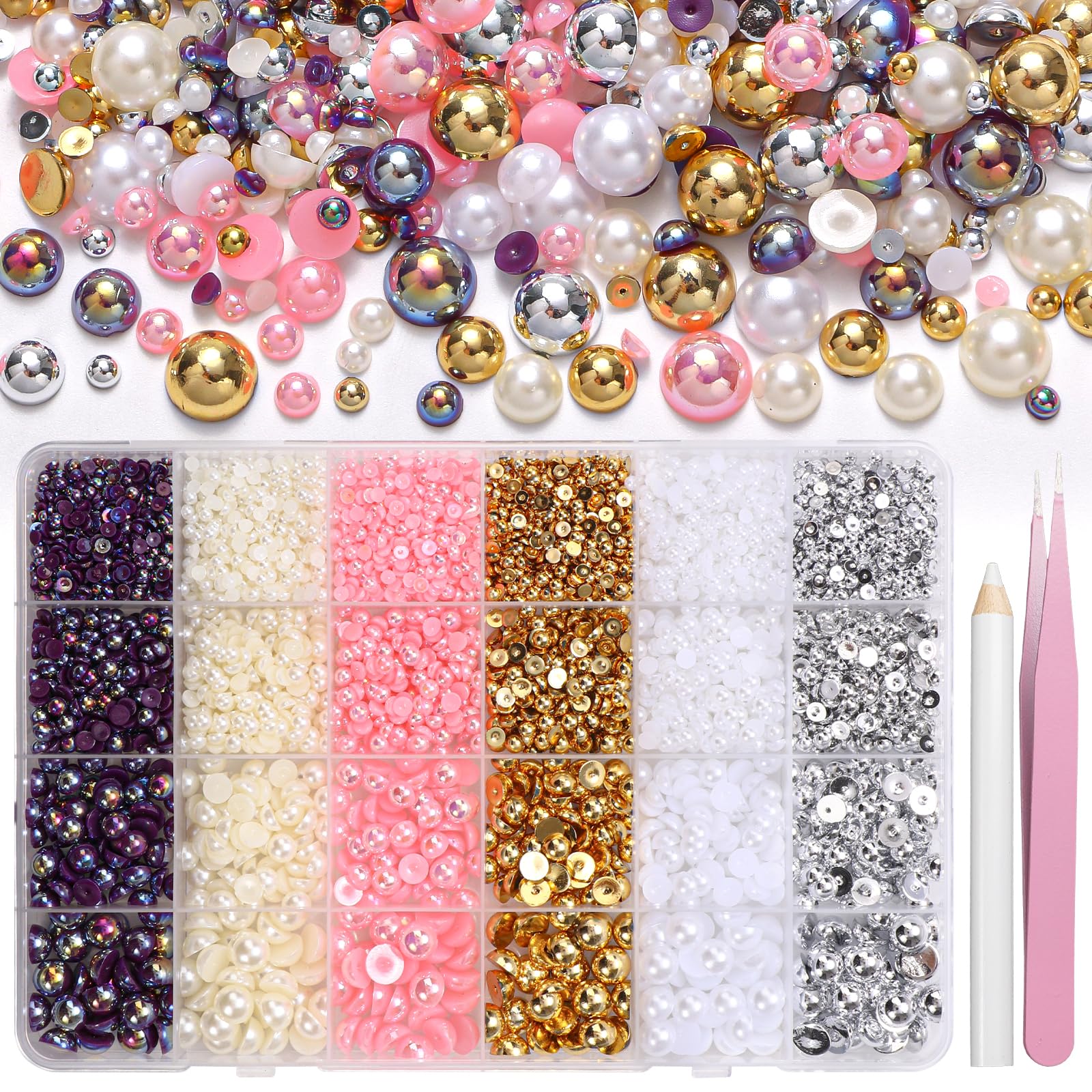 Tatiwoo front packaging showing 24-compartment pearl kit for quick selection