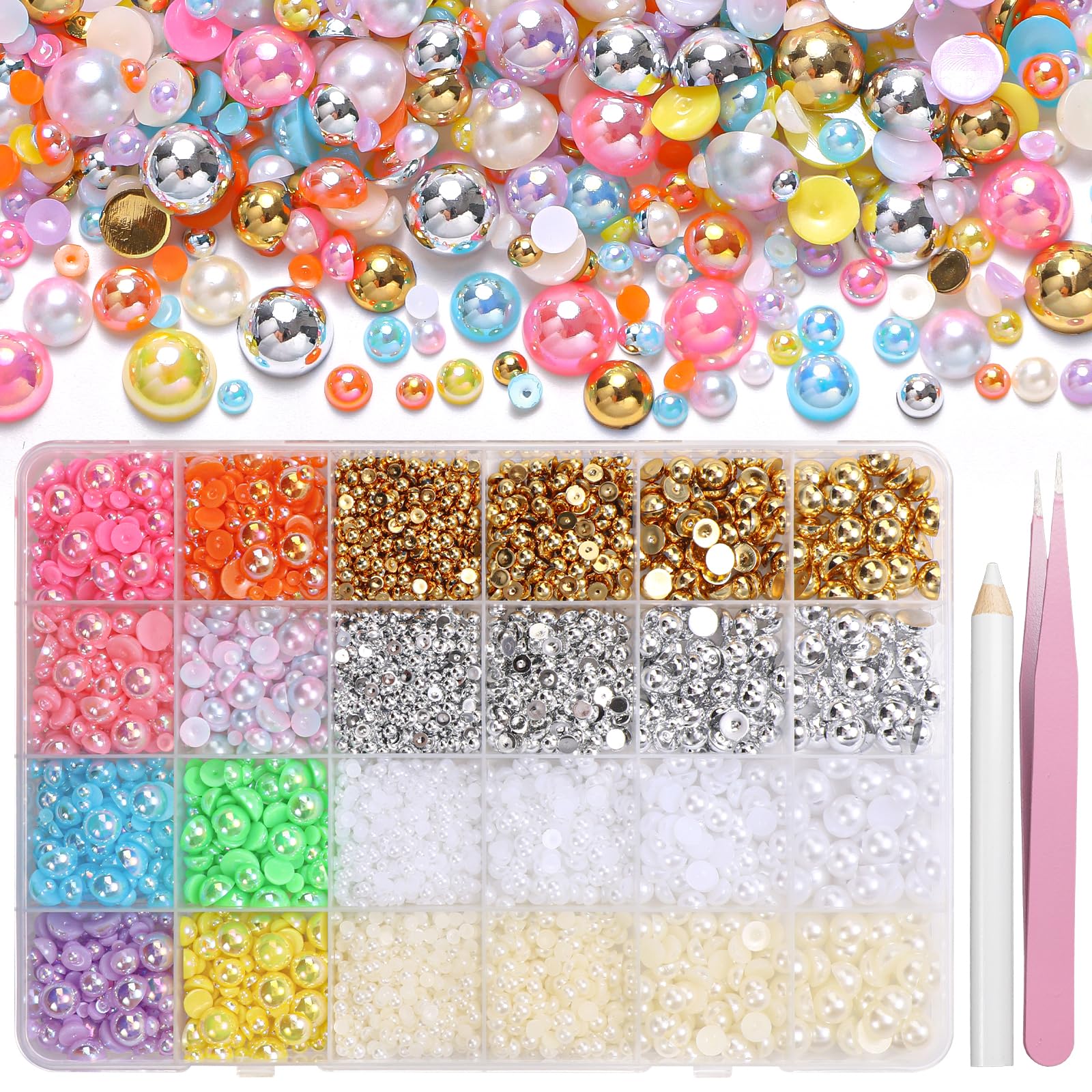 Tatiwoo front packaging showing 24 compartments and pearl count for easy organization