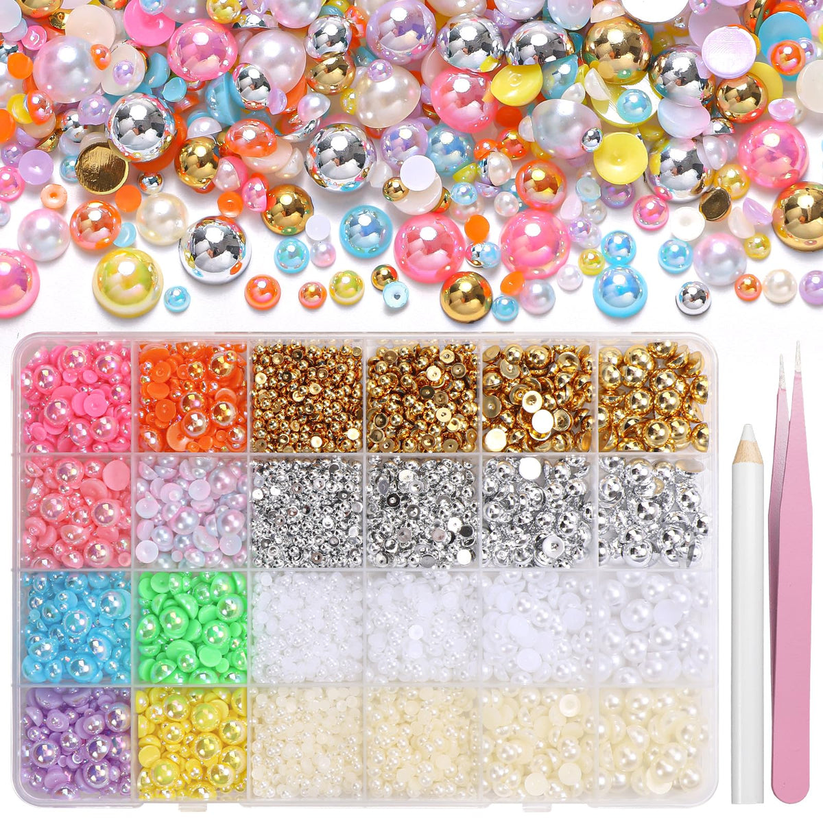 Tatiwoo front packaging showing 24 compartments and pearl count for easy organization