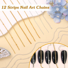 Tatiwoo manicure in use with chains and beads adding metallic accents