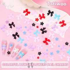 Tatiwoo applied on nails with bows for a finished look that enhances outfits