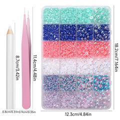 Tatiwoo open 24-grid storage box organizing multi color and size pearls for easy access