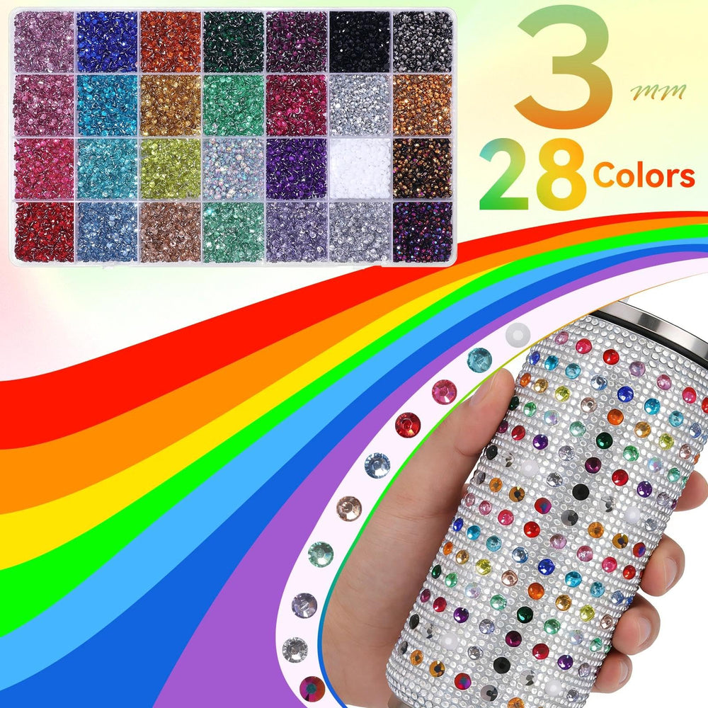 Tatiwoo open compartment box with 28 separated color sections for organized crafting