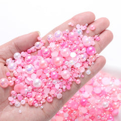 Tatiwoo pearls applied on nail tips, demonstrating precise placement and durable look