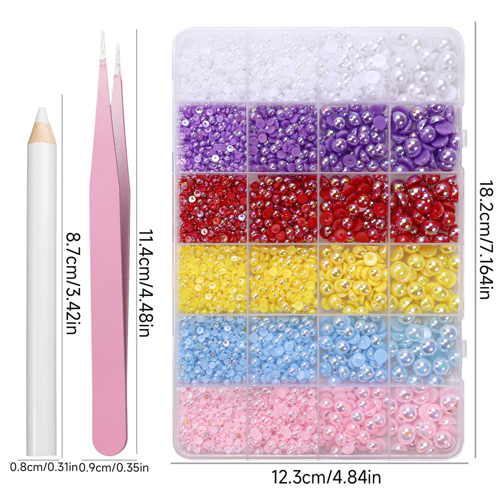 Tatiwoo pearls placed on manicure demonstrating secure flatback adhesion and shine