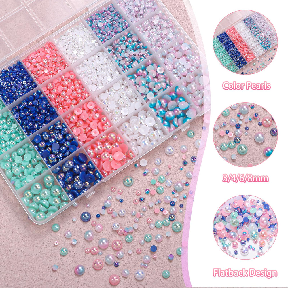 Tatiwoo pearls placed on nail art demonstrating precise application and shine