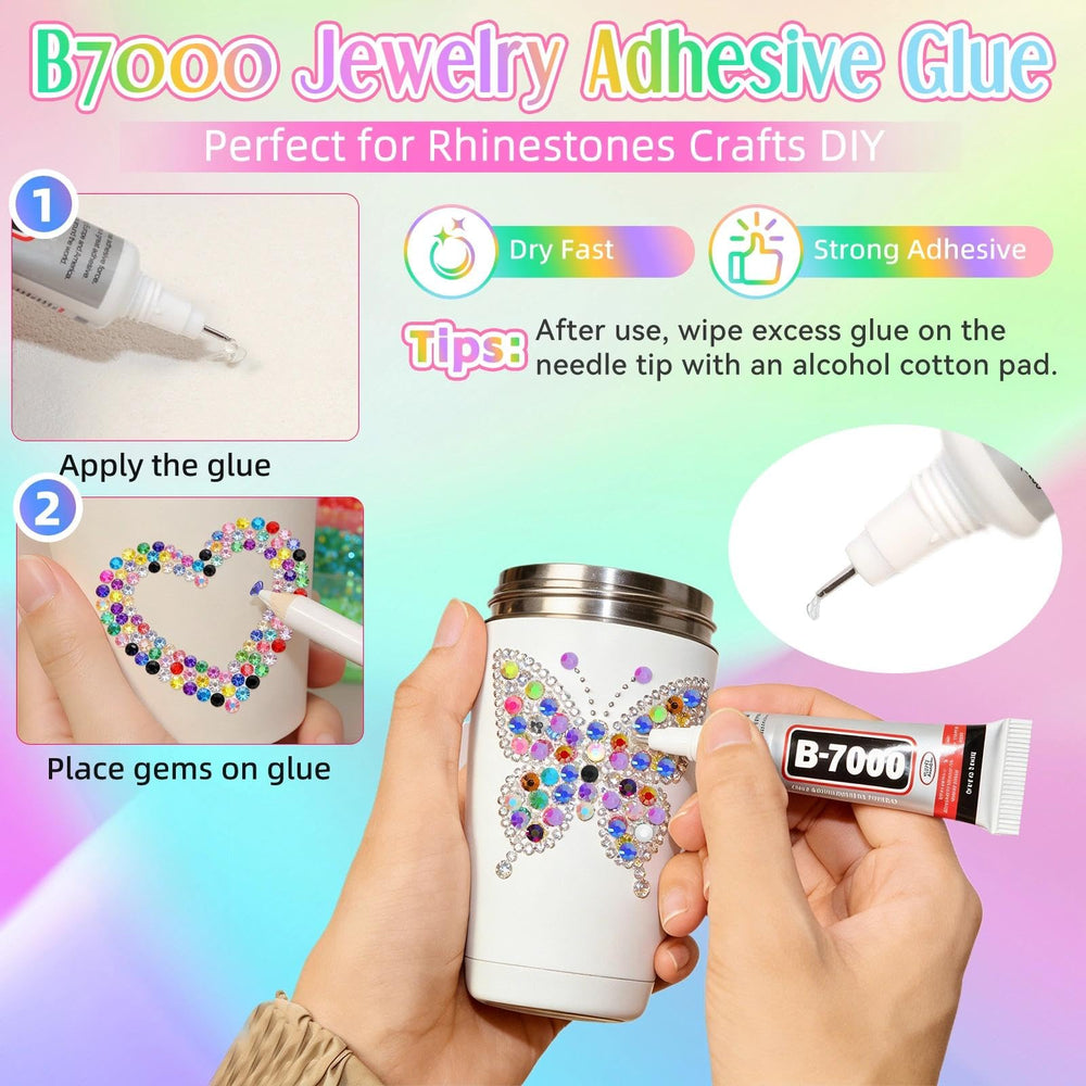 Tatiwoo rhinestones applied to tumbler showing decorative effect and long-lasting shine