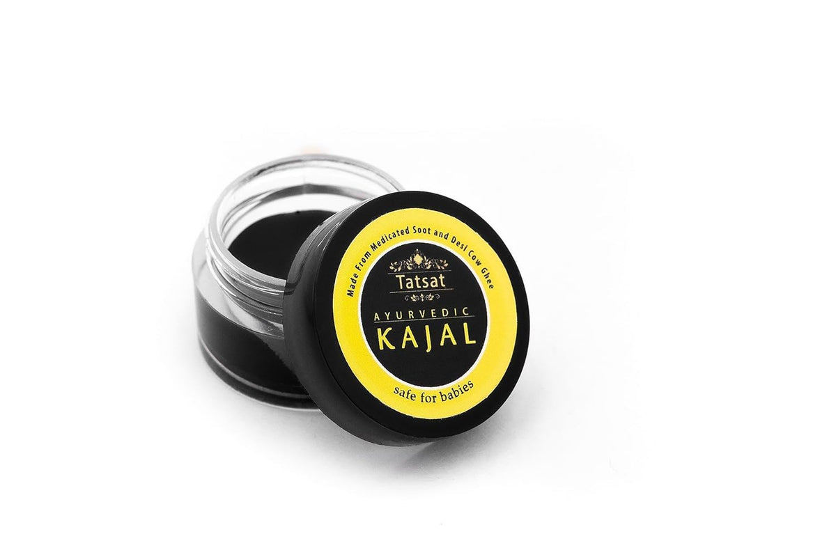 TATSAT front packaging bottle showing natural kajal and safe labeling