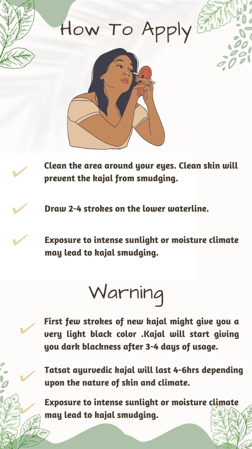 TATSAT kajal castor oil and almond oil base visuals conveying moisturizing benefit