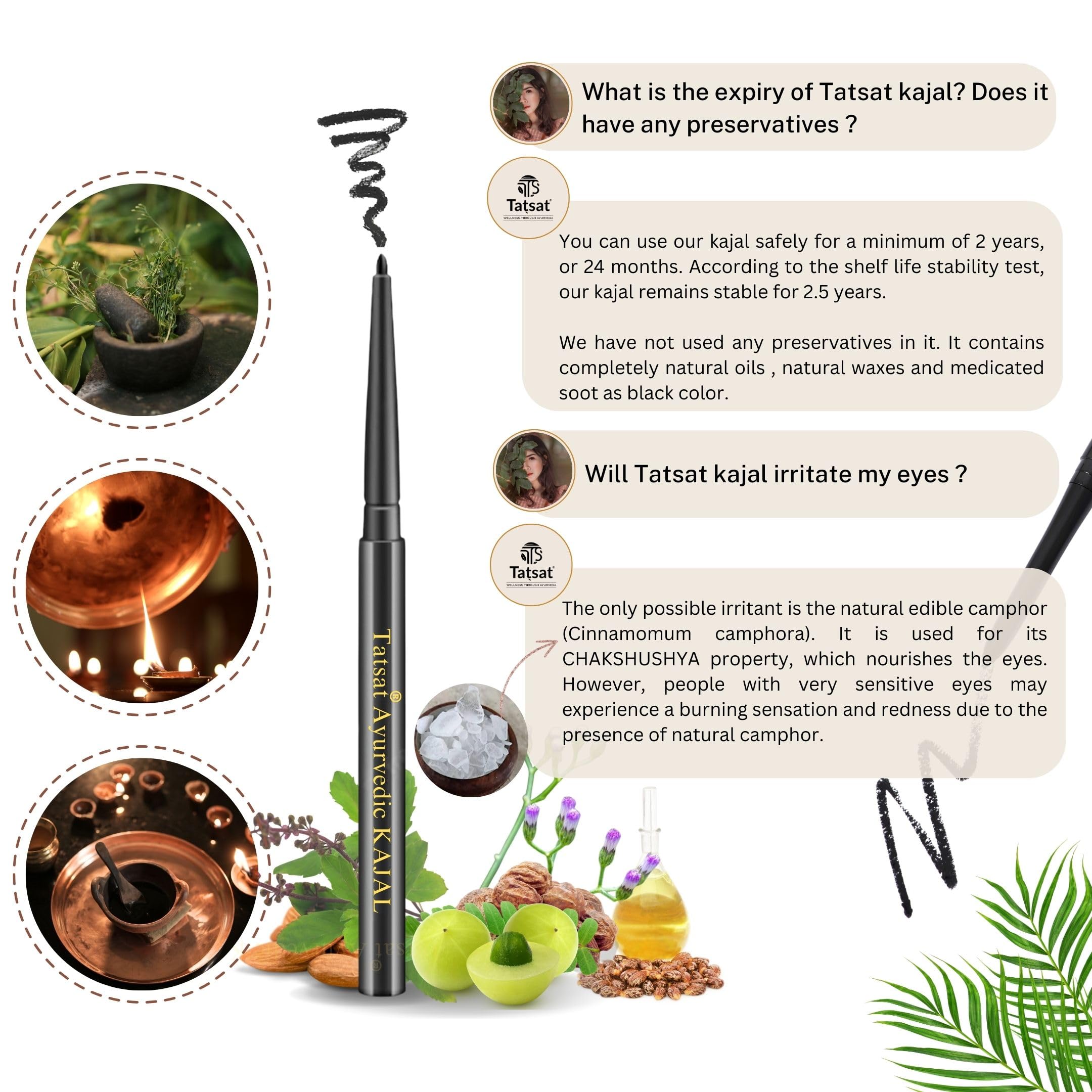 TATSAT kajal open pot texture revealing creamy finish for smooth application