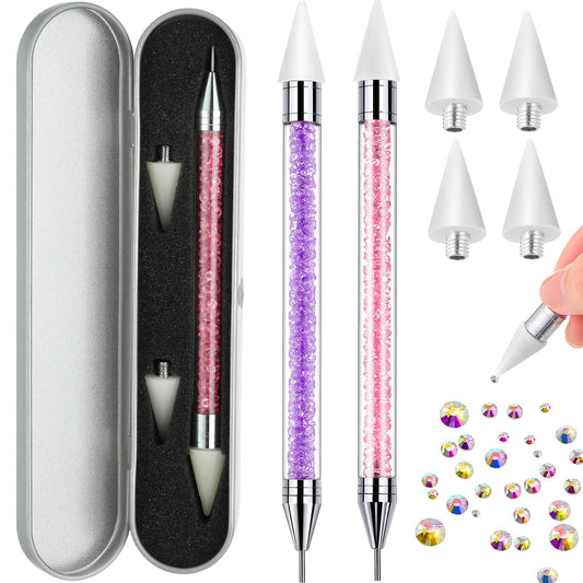 Tatuo dual-ended pens front view showing pink and purple pair and branding benefit precise placement