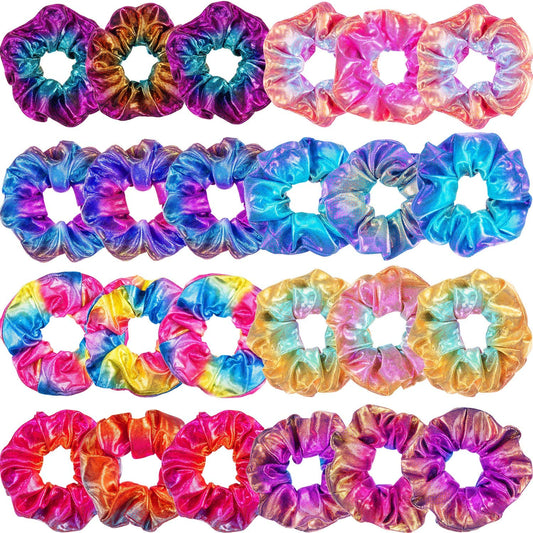 Tatuo front packaging showing 24 rainbow scrunchies, vibrant and organized
