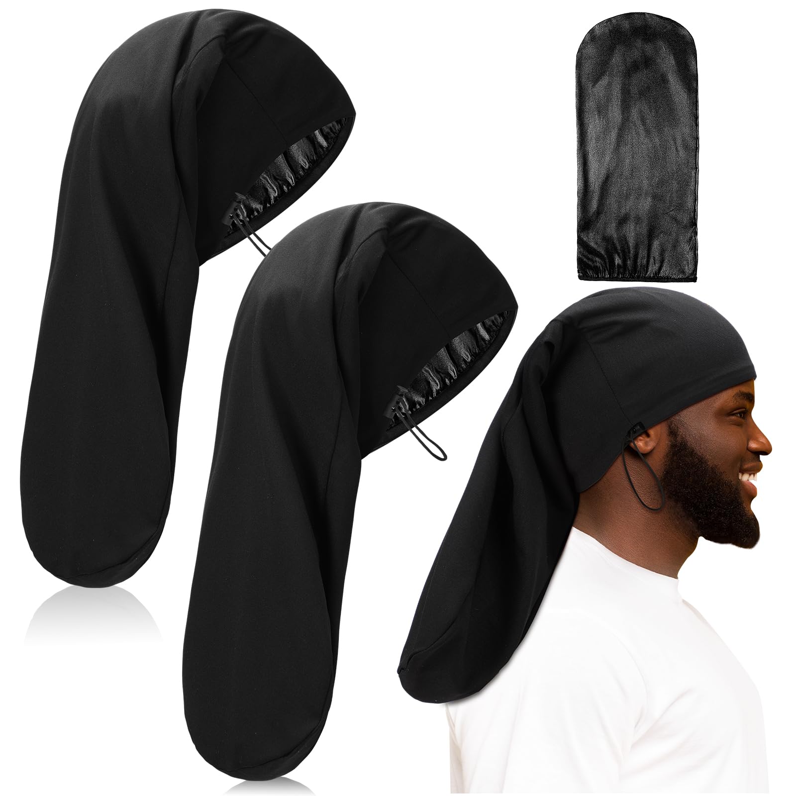 Tatuo front view cap in black showing full coverage and comfortable fit