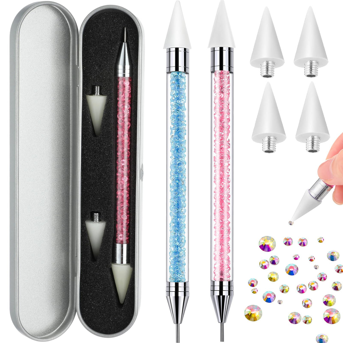 Tatuo front view of both pens showing colors and dual ends for precise placement