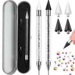 Tatuo front view of two-pack rhinestone picker showing packaging and benefits