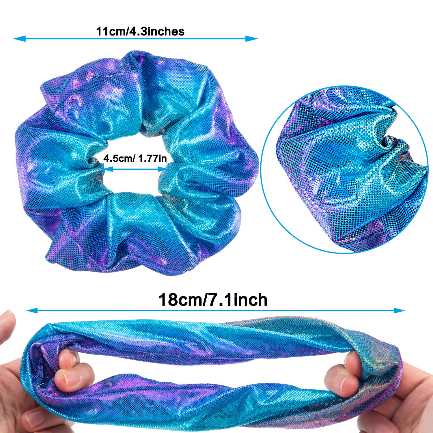 Tatuo scrunchie worn in a high ponytail providing secure, stylish hold