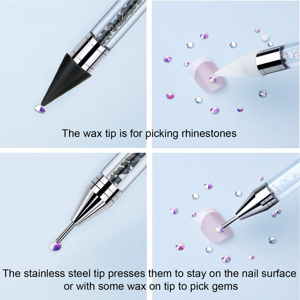 Tatuo close-up of stainless-steel press tip seating a gem to secure decor
