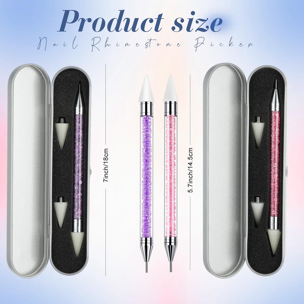 Tatuo wax tip close-up showing sticky surface to lift rhinestones easily and accurately