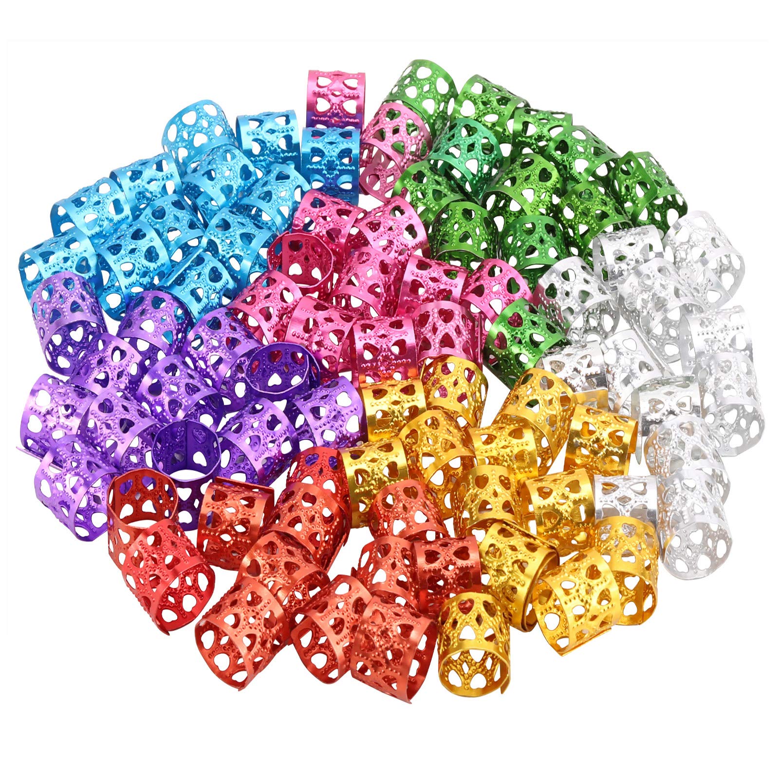 Tbestmax front pack of 200 colorful hair cuffs showing variety and value