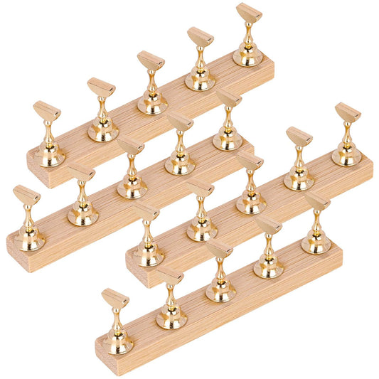 Tbestmax front view of wooden nail stand showing neat tip organization and stability