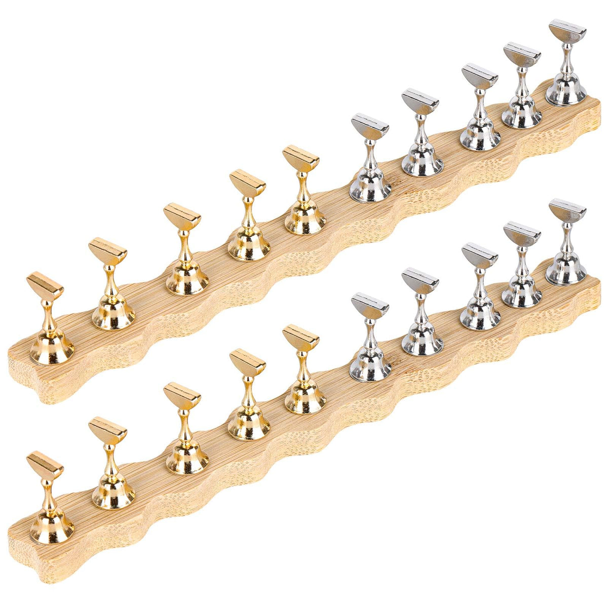 Tbestmax front view wooden wave nail stand for neat display and easy access