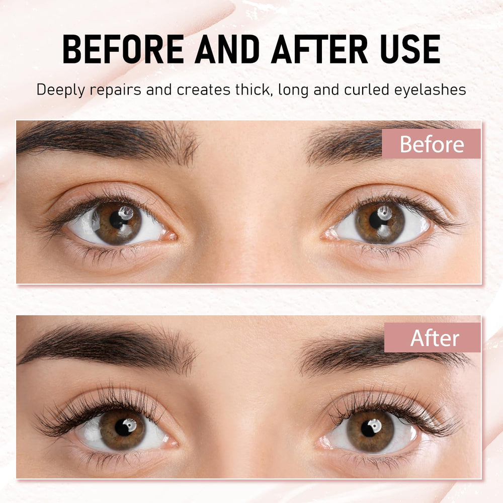Tbexem Daislashes lifestyle before and after on model showing fuller, longer lashes after use