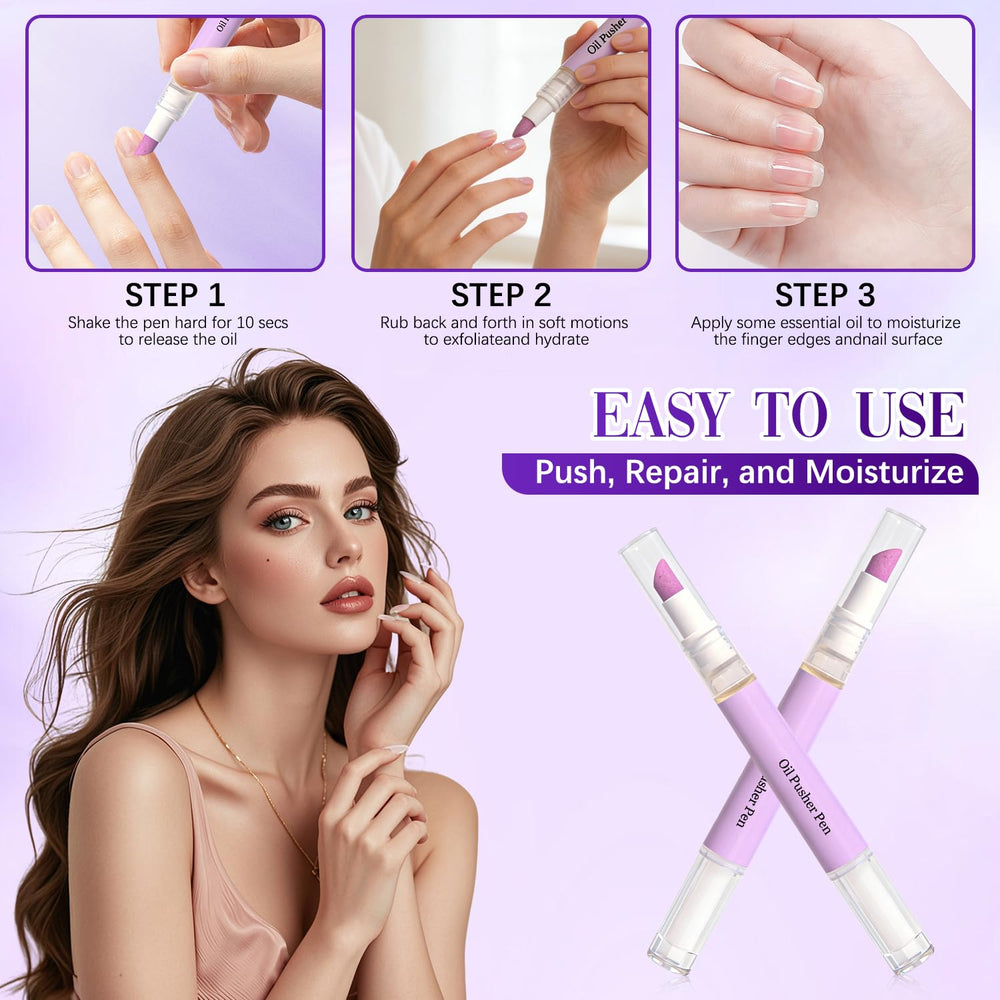 Tbexem cuticle oil pen in use applying nourishing oil to a fingernail for hydration