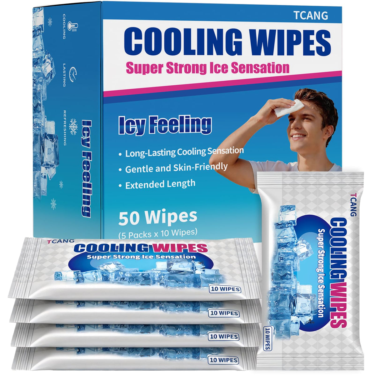 TCANG front packaging showing five sealed packs and product benefits
