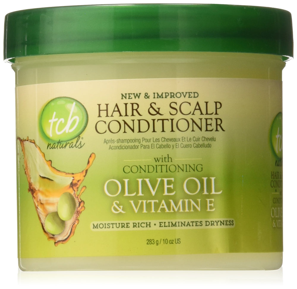 TCB jar front view showing label and 10 ounce size, highlights moisturizing benefits