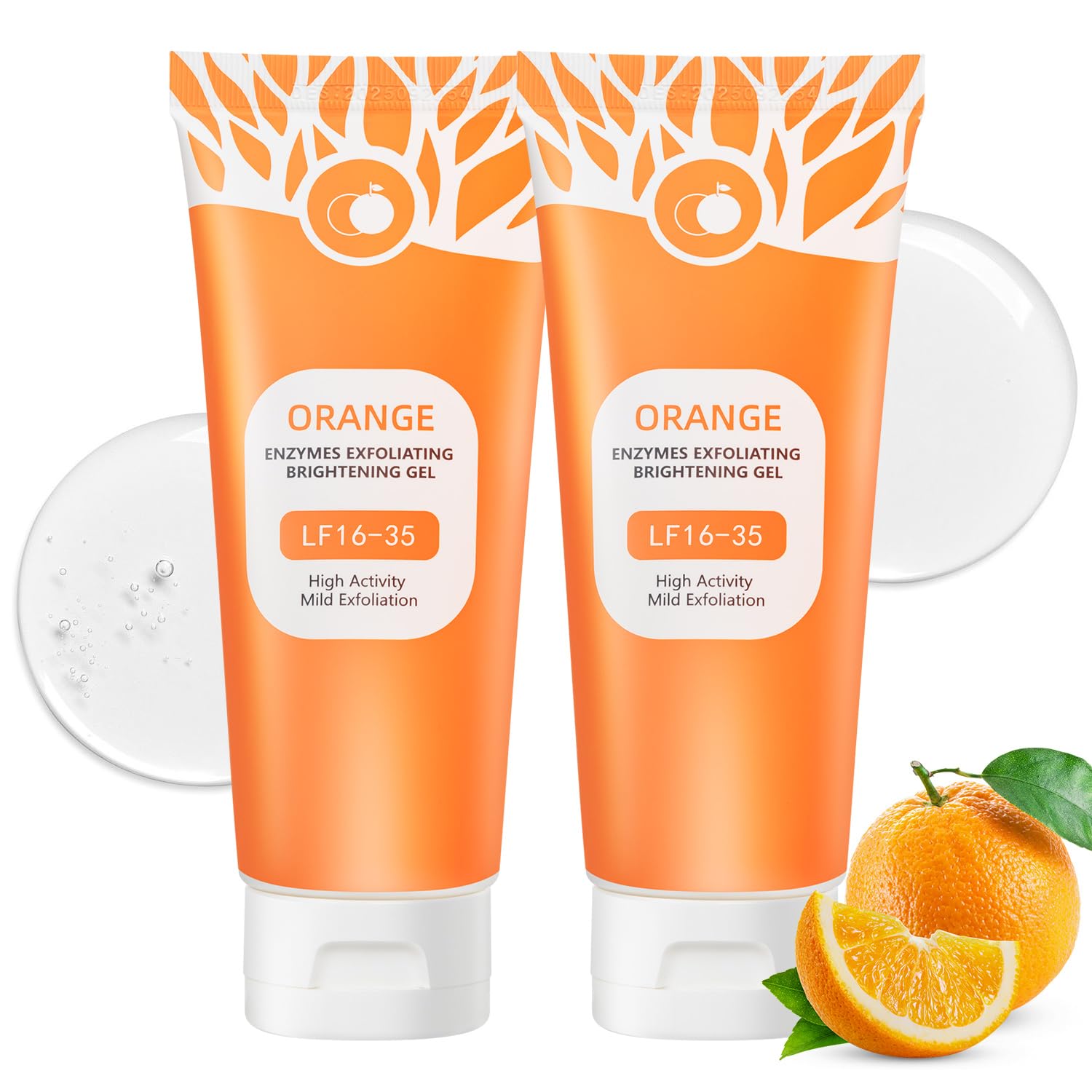 T.Chilyn front packaging showing orange exfoliating gel benefits