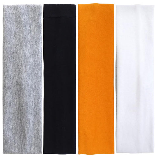 TCOTBE front view of four headbands showing colors and compact packaging for convenience
