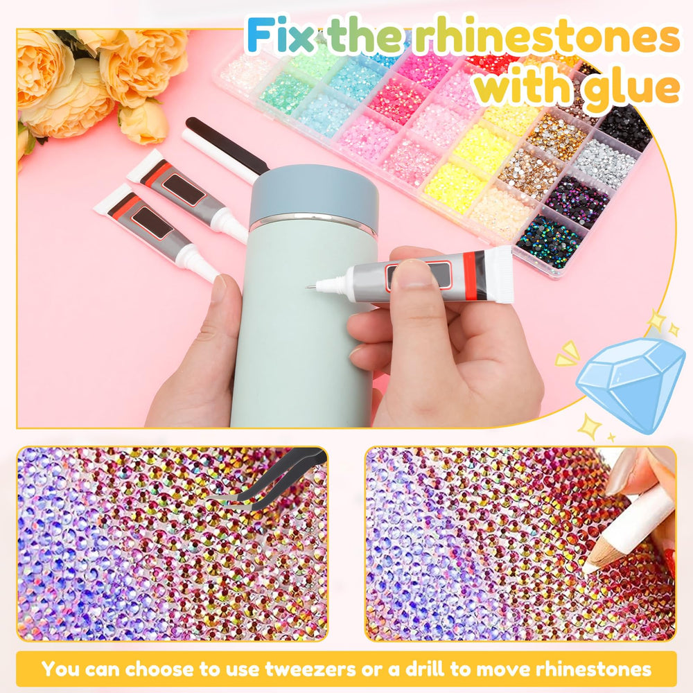 Tcwhniev applied rhinestones on nails illustrating fine detail