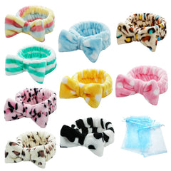 TDHDIKE front view of nine colorful headbands neatly arranged, shows variety and convenience