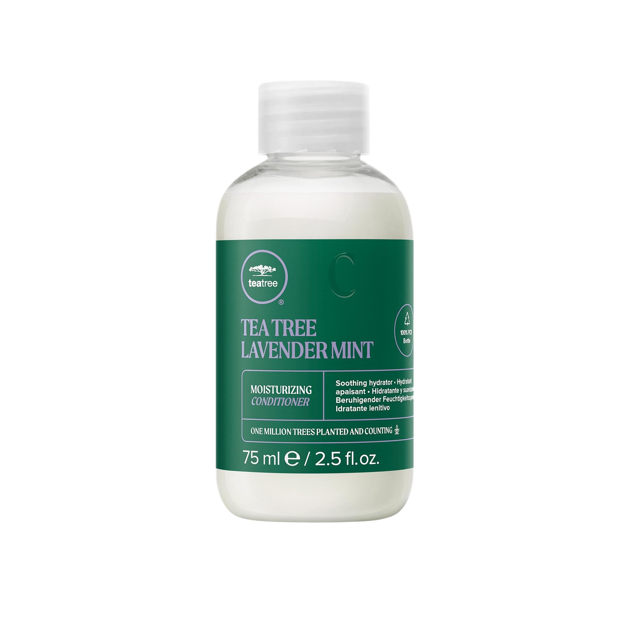 Tea Tree front packaging showing 2.5 fl oz bottle and product name, highlighting portability