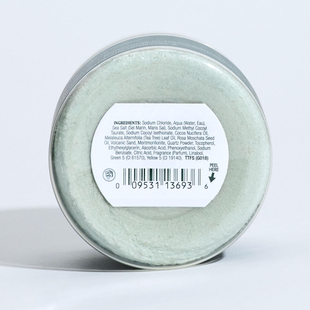 Tea Tree on bathroom shelf promoting an invigorating scalp routine