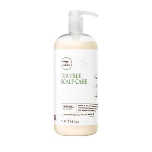 Tea Tree front packaging showing bottle and label, highlighting salon-size benefit