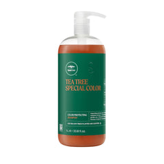 Tea Tree front bottle view showing size and color-protecting benefit