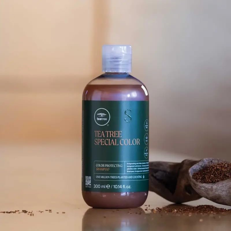Tea Tree shampoo in shower scene showing invigorating tingle benefit